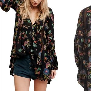 Free People Just the Two of Us Floral Tunic
